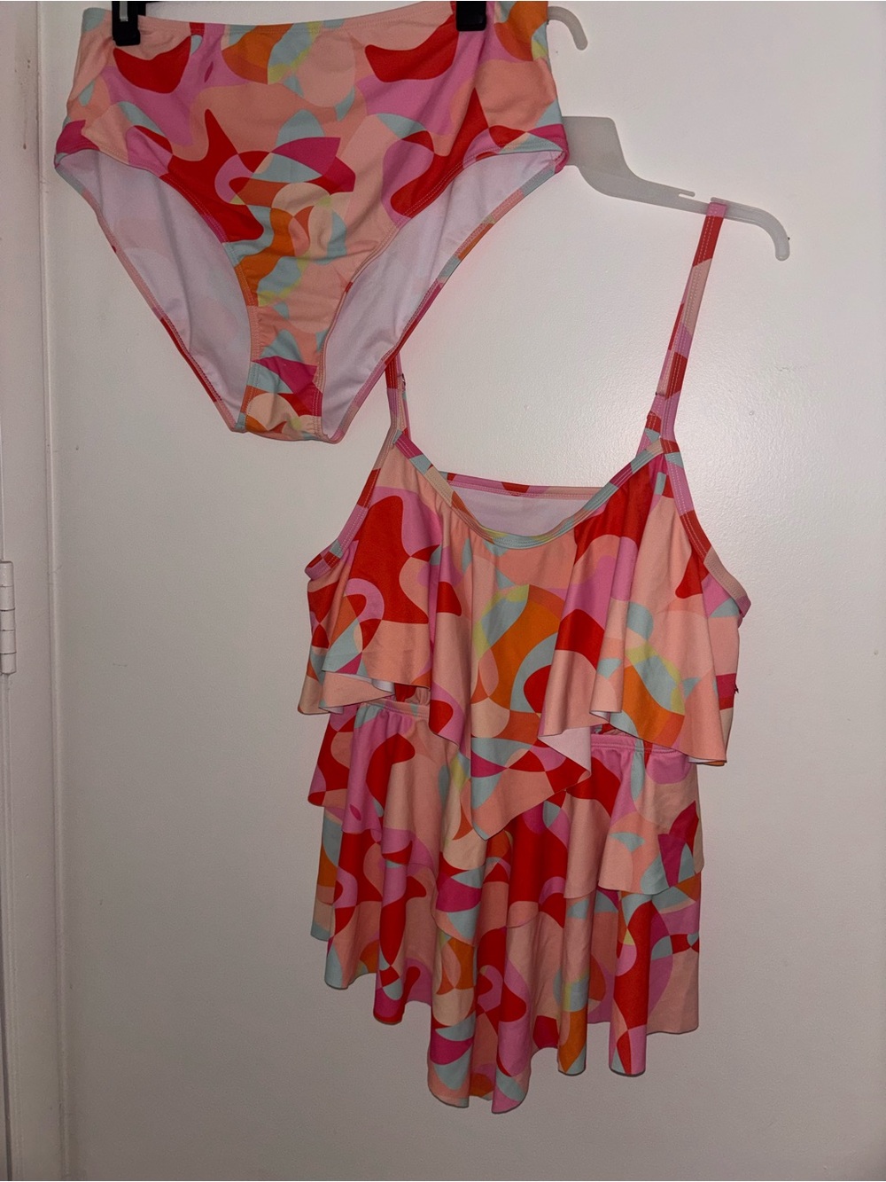 SHEIN  3Xl Two-Piece Swim Set - Pink & Red